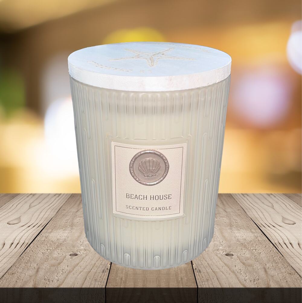 NEW! Le Chandelle Candles Beach House Wooden Lid Scented Candle 18oz
